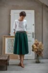Elegancka spódnica 100% merino wool - butelkowa zieleń