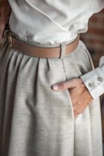 spódnica z wysokim stanem z wełny merino szyta w polsce jakość premium lilen