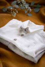 elegancki komplet chłopięcy wełniany lilen