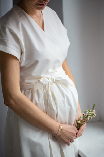 oryginalne sukienki ciążowe kopertowe na lato lilen