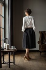 spódnica damska 100% wełna merino midi lilen
