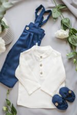 elegancki komplet dla chłopca ze spodniami i koszulą szyte ręcznie w polsce handmade w jakości premium lilen