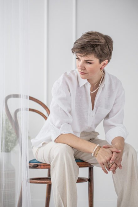 biała koszula damska oversize 100% len polska marka