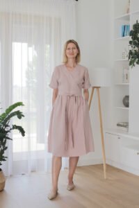 sukienka kimonowa lniana