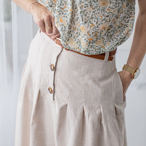 lniana-spodnica lniana spódnica z kieszeniami