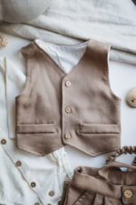 kamizelka niemowlęca elegancka do chrztu dla chłopca