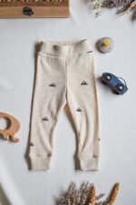 legginsy chłopięce z bawełny prążkowanej lilen