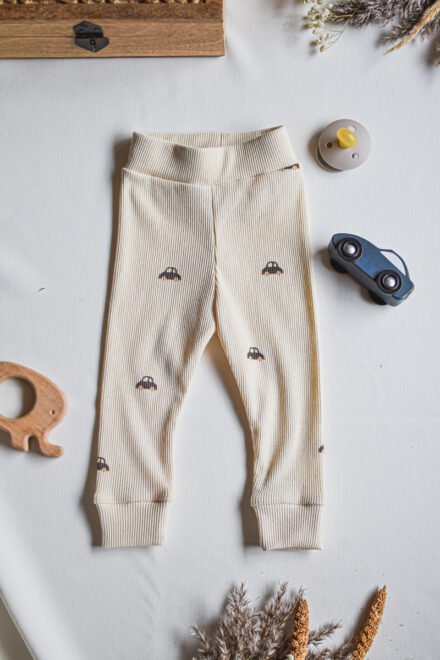 legginsy chłopięce z bawełny prążkowanej lilen