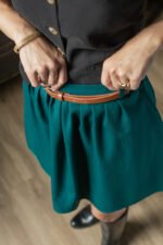 spódnica damska krótka 100% wełna merino butelkowa zieleń