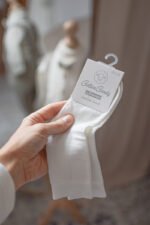 skarpetki niemowlęce do chrztu z wełny merino