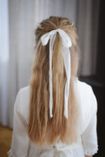 wstążka do wianka komunijnego w kolorze śmietankowym