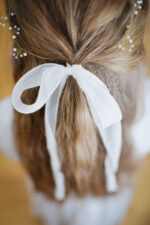 kokarda komunijna do wianka z materiału lilen