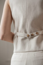 Kamizelka damska garniturowa - Jodełka Tencel & Len - obrazek 2