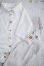 koszulobody z muszką dla chłopca na chrzest