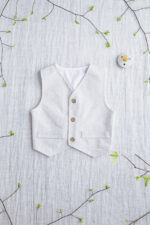 lniana kamizelka niemowlęca do chrztu