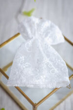 ozdoba do świecy do chrztu z koronki premium