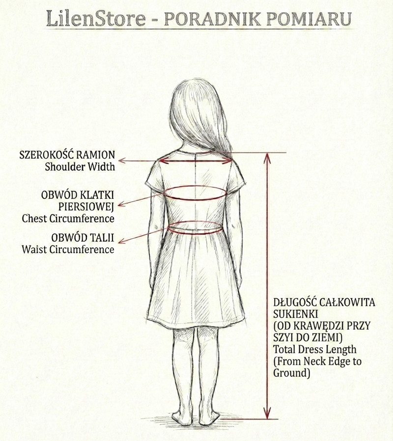 jak mierzyć dziecko do sukienki komunijnej intrukcja