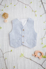 kamizelka niemowlęca wizytowa elegancka w kolorze błękitnym