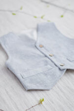 kamizelka niemowlęca na chrzest błękitna elegancka