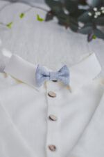 muszka niemowlęca do chrztu regulowana błękitna ręcznie szyta polska marka lilen