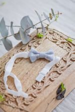 błękitna muszka niemowlęca dla chłopca