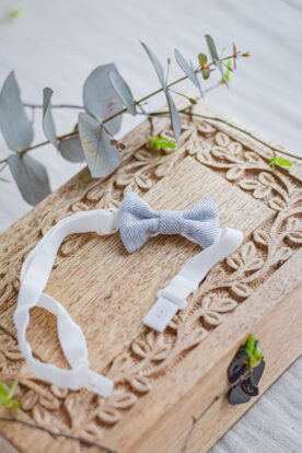 błękitna muszka niemowlęca dla chłopca