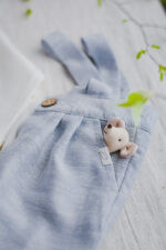 spodnie z szelkami dla chłopca na chrzest błekitne do garnituru