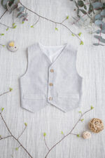 jasnoszara kamizelka niemowlęca do garnituru lilen